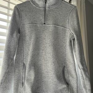 Thread & Supply Light Gray Quarter-Zip Sweater
